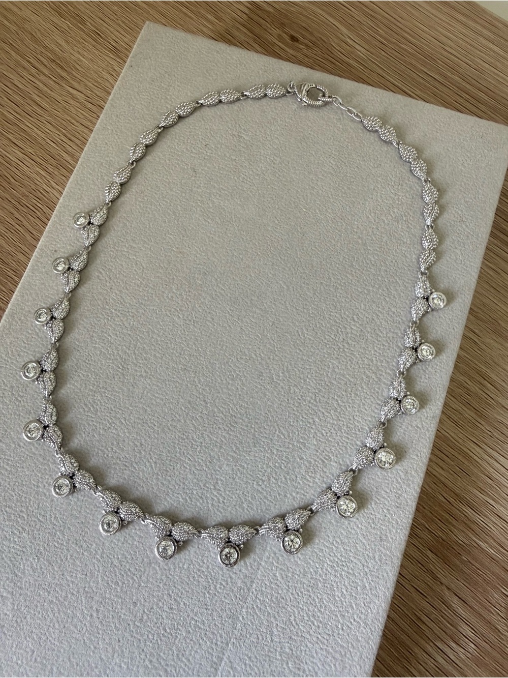 Rare Judith Ripka Sterling Silver Dew Drop Necklace